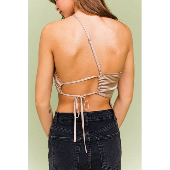 LE LIS ASYMMETRICAL SATIN WOMEN'S TOP - Picture 5 of 16